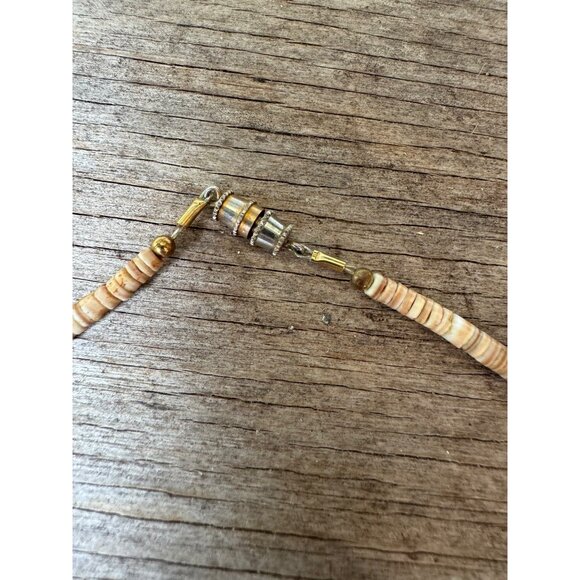 Handcrafted Boho Seashell Necklace With Carved Horn Pendant - Picture 5 of 8